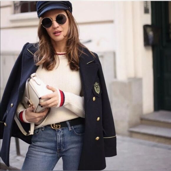 ZARA NAUTICAL BREASTED COAT JACKET NWT size M - Picture 2 of 13